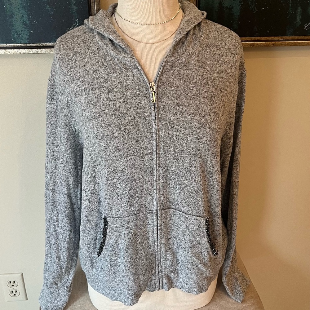 Juicy Couture Heather Gray Zip-up Hoodie with pockets (Large)